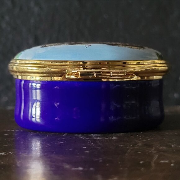 Vintage Halcyon Days Enamels Buckingham Palace View from Birdcage Walk Pill Box - Picture 7 of 9